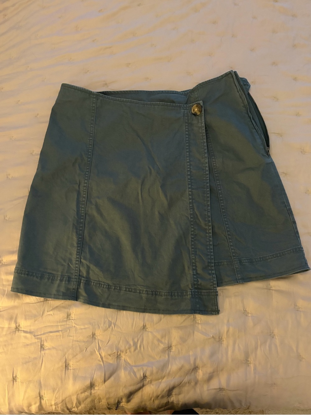 LOFT Asymmetrical Button-Front Wrap Skirt